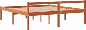 Viaszbarna tömör fenyőfa időseknek való ágy 150 x 200 cm