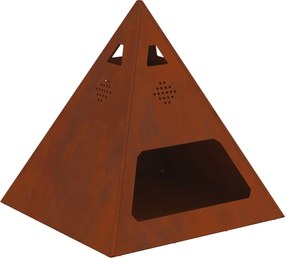 vidaXL Tűzrakó Barna 50 x 50 x 51 cm Időjárásálló acél