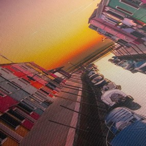 Kép - Naplemente, Burano sziget, Velence, Olaszország (120x50 cm)