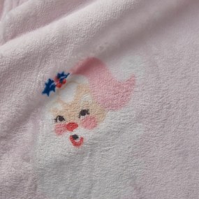 Világos rózsaszín mikroplüss takaró karácsonyi mintával 130x170 cm Vintage Christmas Santa – Catherine Lansfield