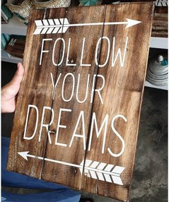 MIMPI barna fa tábla 30x40 cm