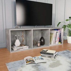 betonszürke szerelt fa könyv-/TV-szekrény 36 x 30 x 114 cm