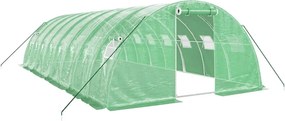 vidaXL zöld acélvázas melegház 32 m² 8 x 4 x 2 m