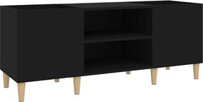 vidaXL fekete szerelt fa hanglemezszekrény 121x38x48 cm