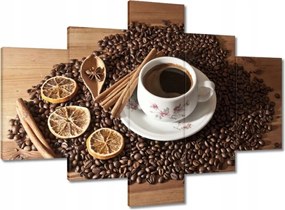 Vászonkép 100x70 Csésze és kávébab