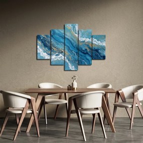 Kép - Világoskék márvány arannyal II. (150x105 cm)
