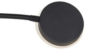 Modern állólámpa fekete, beépített LED-del, dimmerrel és olvasólámpa karral - Strela