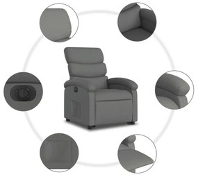 elektromos felállást segítő sötétszürke szövet dönthető fotel