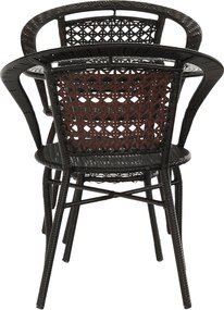 Kerti rattan szett 1+2, barna, LASAN