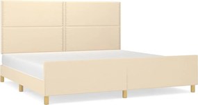 vidaXL krémszínű szövet ágykeret matrac nélkül 200 x 200 cm