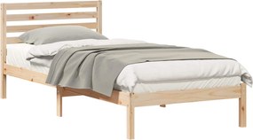vidaXL Ágykeret fejtámlával Barna 80 x 210 cm Tömör fenyőfa