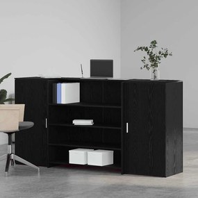 vidaXL recepciós pult fekete tölgyszínű 200x50x103,5 cm szerelt fa