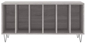 szürke sonoma színű szerelt fa hanglemezszekrény 100x38x48 cm