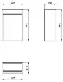 Cersanit Crea - akasztós szekrény mosdóval 40cm, fehér fényű, S924-001 + K114-004