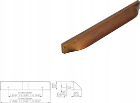 Bútorfogantyú Siro 2447-190ZN79 régi szálcsiszolt sárgaréz