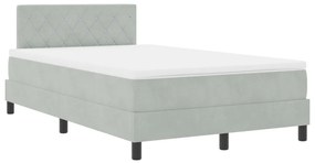 Box Spring Ágy Matraccal &amp; LED Szürke 120x190 cm Bársony