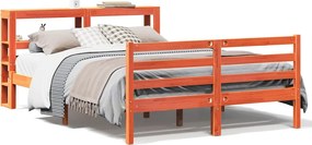 vidaXL viaszbarna tömör fenyőfa ágy matrac nélkül 140 x 200 cm