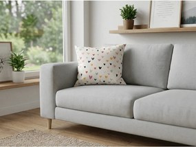 Pamut párnahuzat DOTHEARTS POLY 45x45 cm, krémszínű