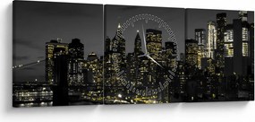 Egy éjszakai metropolisz képe (órával) (90x30 cm)
