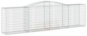 vidaXL 25 db íves horganyzott vas gabion kosár 400x50x100/120 cm