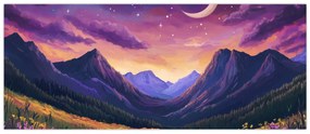 Kép - Lila táj (120x50 cm)