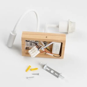 Brilagi - LED Fali lámpa NUBILA WOOD 1xE27/25W/230V +LED/3W tölgy/világosbarna