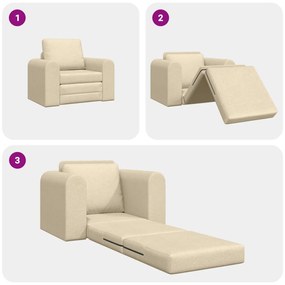 Floor Sofa Bed 2 az 1-ben Krém 98x71x83 cm Szövet