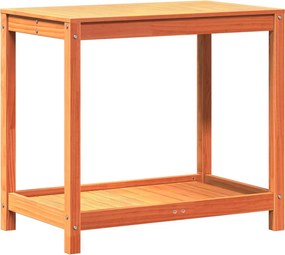 vidaXL viaszbarna tömör fenyőfa ültetőasztal polccal 82,5x50x75 cm