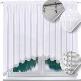 Kész függöny cirkóniákkal 170x200 rövid konyhába, sima függönyök flitterekkel