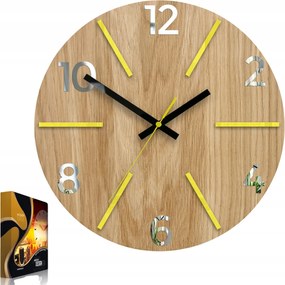 Falióra Fa Tölgy Akril Aksel Wood Yellow Mirror Kerek