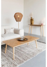 Natúr színű dohányzóasztal tölgyfa dekoros asztallappal 60x120 cm Fabio – White Label