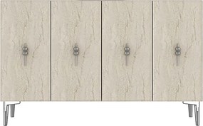 Salkım 120 - White, Travertine, Silver