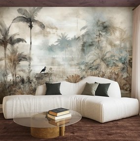 Gario Fotótapéta Vintage trópusi pálmafák és növények Anyag: Vlies, Méret: 300 x 210 cm