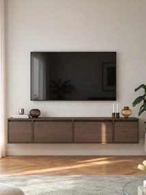 Zolia fali négyajtós TV-szekrény 180 cm - elegant dió