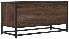 barna tölgy színű szerelt fa és fém TV-szekrény 80x34,5x40 cm