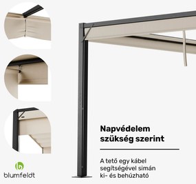 Pantheon Cortina pavilon 3x4 m, időjárásálló, alumínium, porfestett, redőnyök