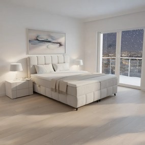 Boxspring ágy, 180x200, bézs, ALMA
