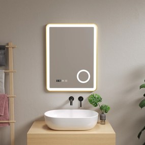 [pro.tec] LED fürdőszobai tükör Pescara 50x70 cm aranyszínű