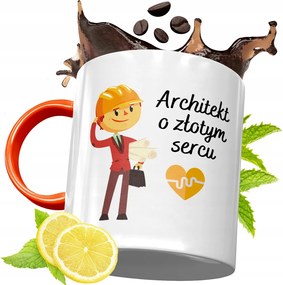 Narancssárga Bögre Építésznek Ajándék fényképes nyomtatással