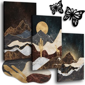 Modern Vászonkép Kilátás 150x70 cm Nappali Képek Arany Hegyek 3x