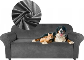 Kanapé Huzat Sarokgarnitúra Szürke Velúr 4 Személyes Prémium 235-300 CM