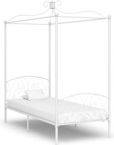 vidaXL fehér fém baldachinos ágykeret 90 x 200 cm