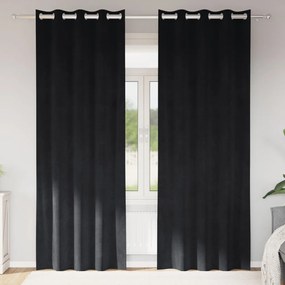 Függönyök függönyökkel 2 pcs Fekete 140 x 225 cm Bársony