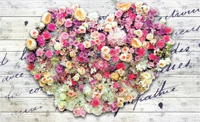 Fotótapéta flizelina Virágos szív Provence rusztikus elegancia 208x146 +ragasztó