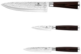 3-részes konyhai kés készlet BROWN WOOD 20655