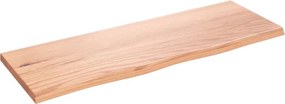 vidaXL világosbarna kezelt tömör fa fürdőszobai pult 80x30x2 cm