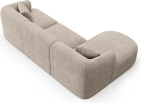 Világosbarna kordbársony sarokkanapé (bal oldali-heverő résszel) Campi – Cosmopolitan Design