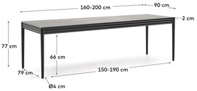 Bővíthető étkezőasztal hosszabbító asztallappal tölgyfa dekorral 90x160 cm Lenon – Kave Home