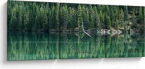 Kép - Tűlevelű a tónál (órával) (90x30 cm)