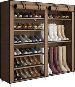Cipősszekrény 27 párhoz, huzattal 120 x 110 cm. barna